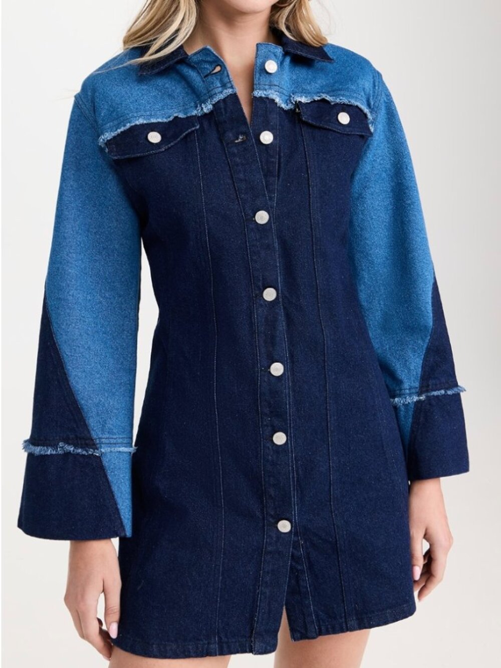 ALOHAS Veden Dress Color: Bicolor Denim
